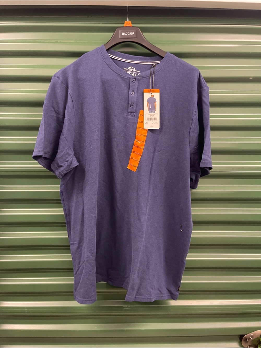 Haggar Men's Navy Short Sleeve Henley Tee